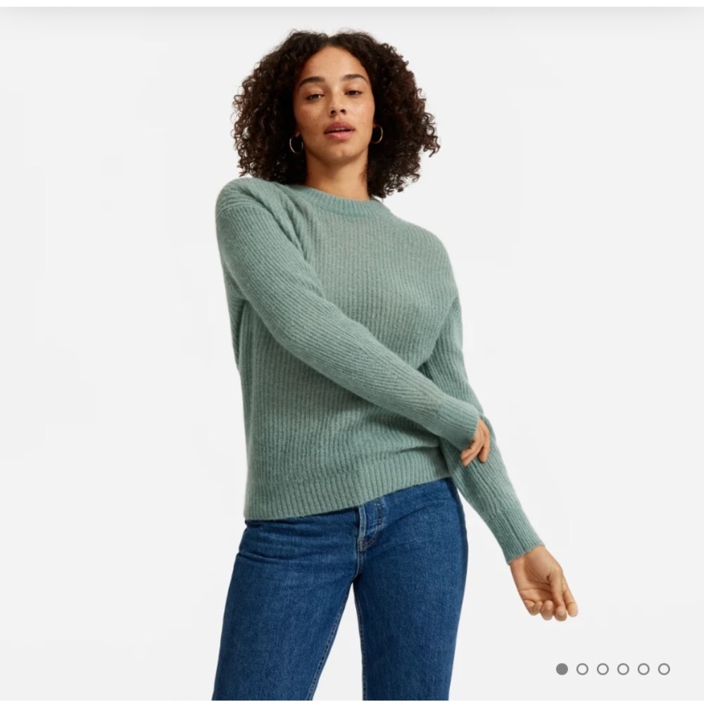 Everlane Women's Crew Neck Sweater in Sage Green